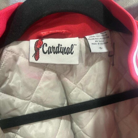 Vintage Cardinal Red Satin Bomber Jacket Size S Nylon – Minor Stain on Label Are - Picture 9 of 9